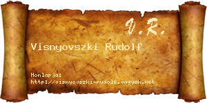 Visnyovszki Rudolf névjegykártya